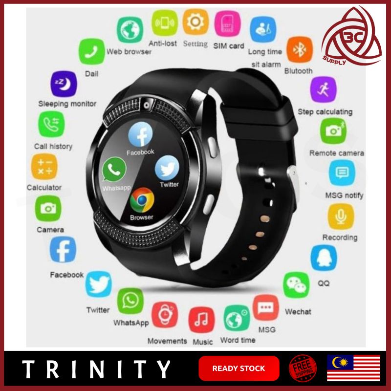 V8 Touch Screen Bluetooth Smart Watch Smartwatch Sport Tracker Watches ...