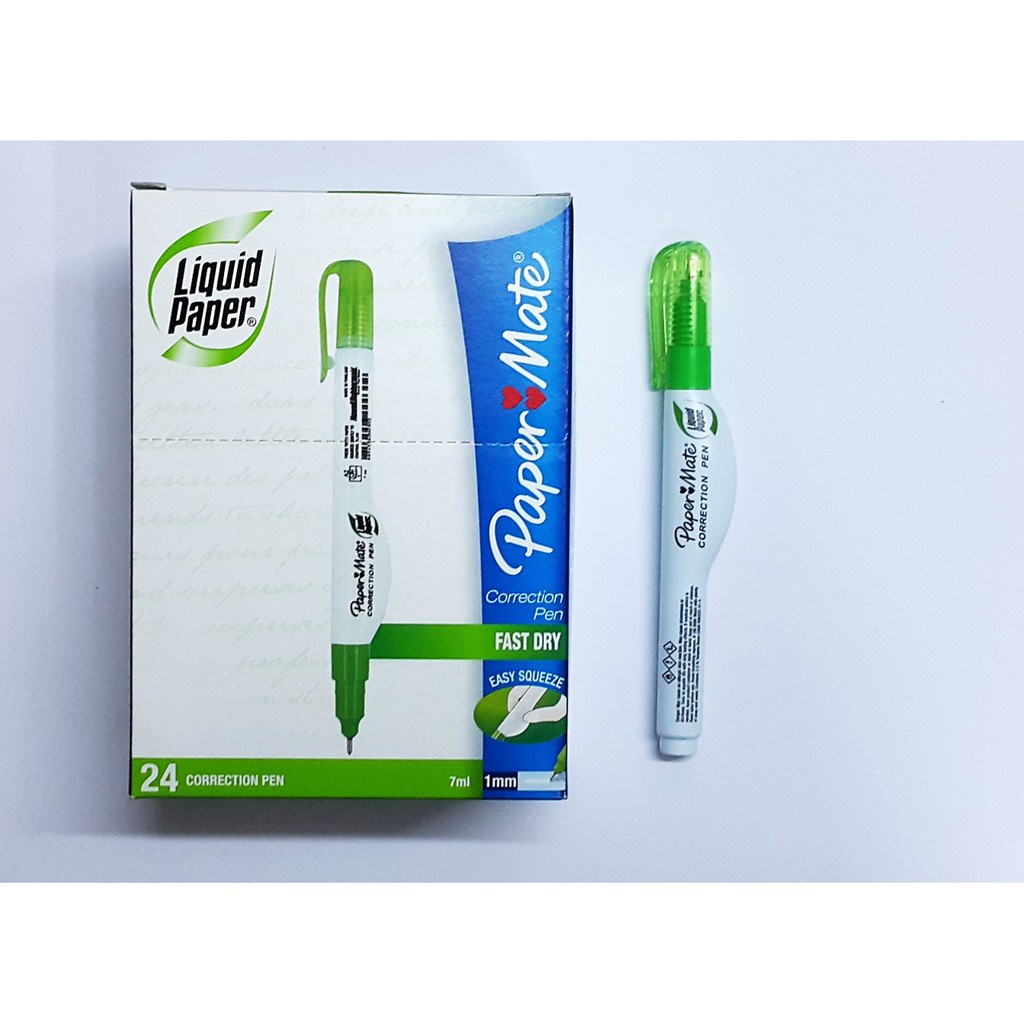 Paper Mate Liquid Paper Correction White Out Pens 24 Pens Full Box