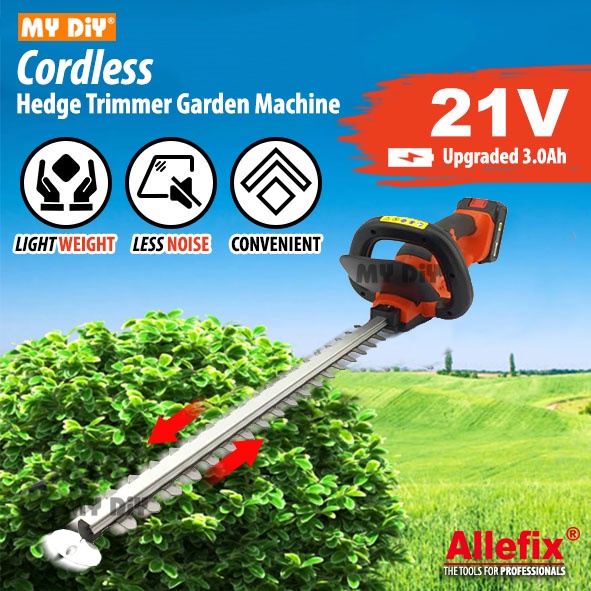 MYDIYSDNBHD - ALLEFIX CORDLESS HEDGE TRIMMER MACHINE SHRUB GRASS ...