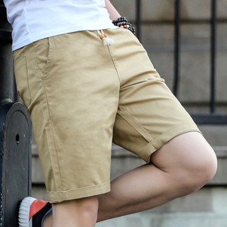 Mens Plain Elastic Waist Short Pants Summer Casual Beach