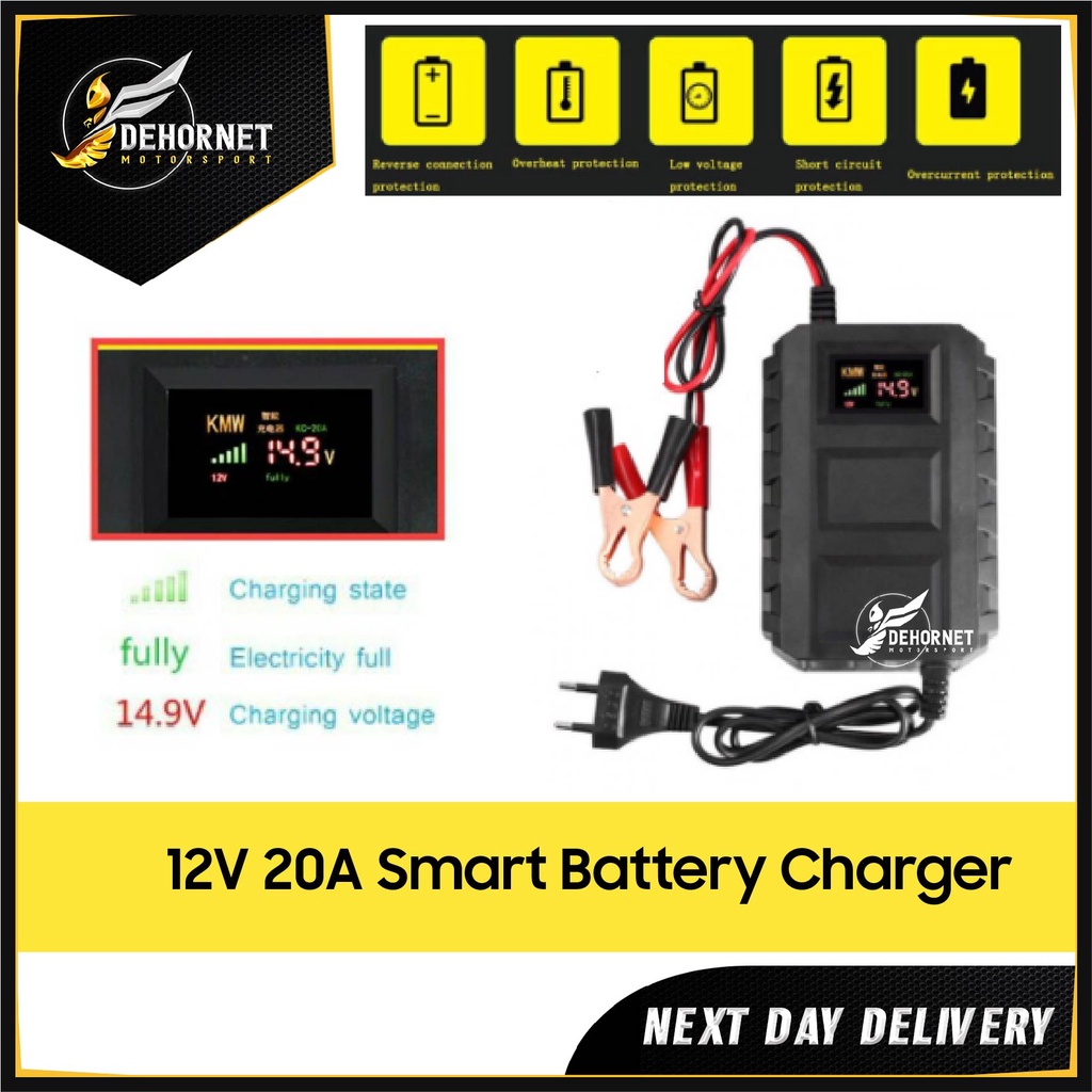 Malaysia Stock Charger 12v 20A Pengecas Bateri Kereta Motorsikal ...