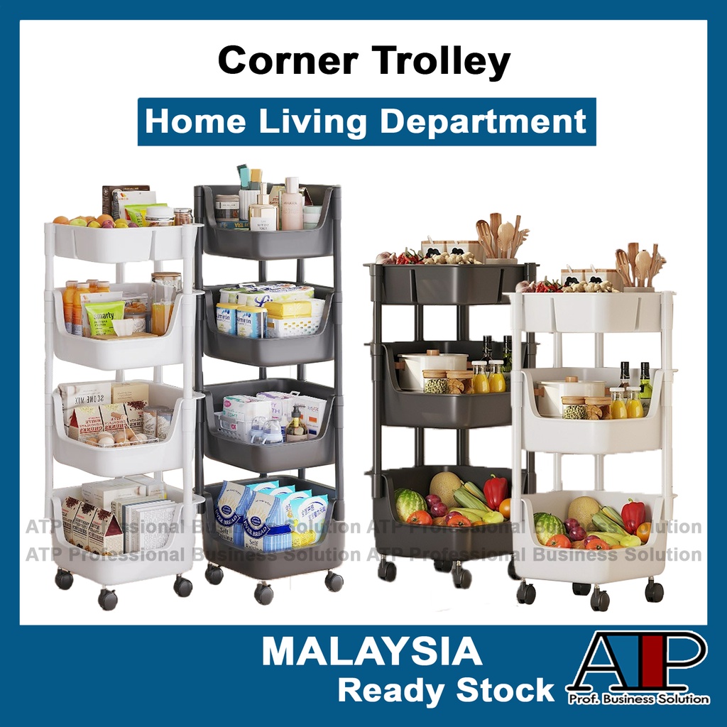 Furniture🛋️ Corner Trolley Kitchen Rack Home Floor Trolley Multi Layer