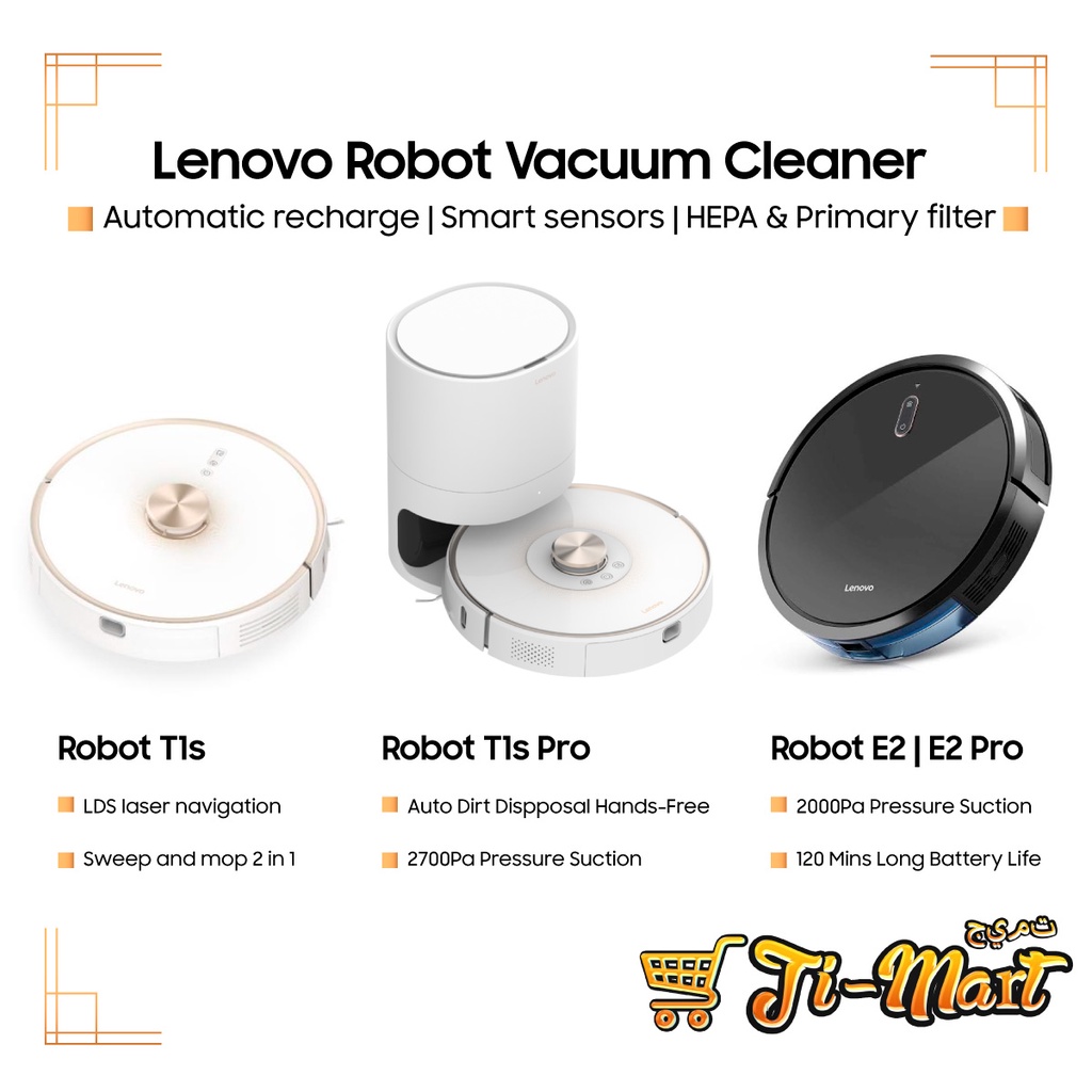 Lenovo Robot Vacuum Cleaner T1S T1S Pro E2 E2 Pro [2 in 1 Mop