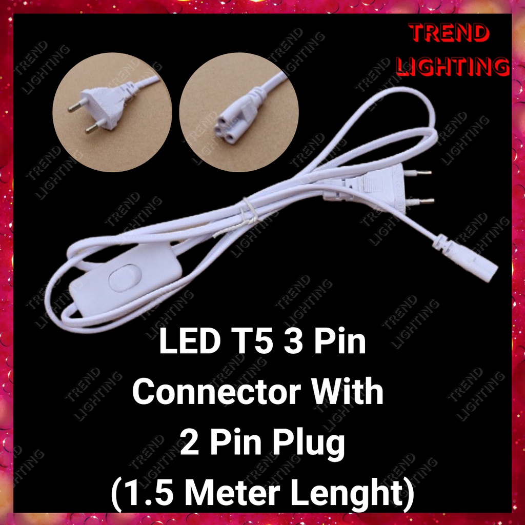 LED T5 Tube Light Connector Cable 2 Pin Plug LED T5 Plug Wire Connector
