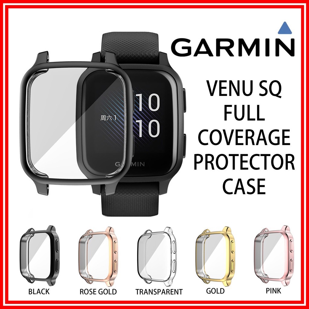 For Garmin Venu sq Full Protection TPU Shockproof Case Cover w/ Screen  Protector