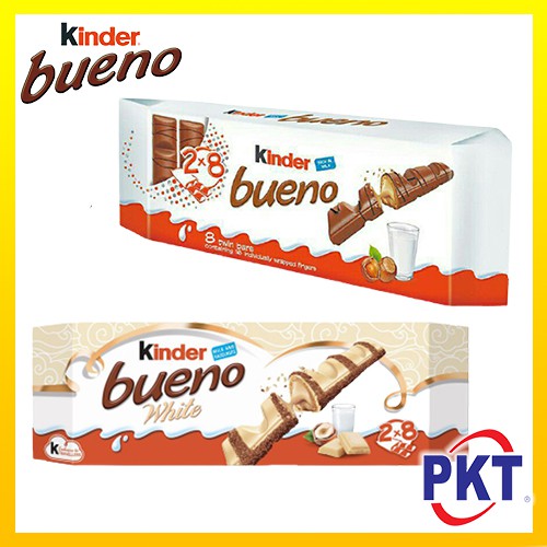 Kinder Bueno MILK Chocolate T2x8 344g / WHITE Chocolate T2x8 312g T16