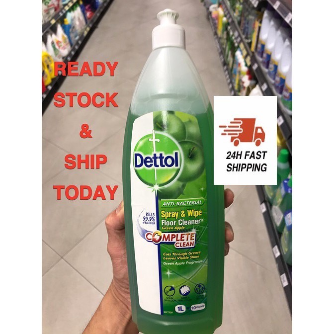 Dettol Spray & Wipe Floor Cleaner Green Apple 1L Shopee Malaysia