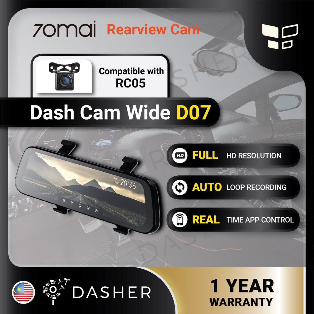 Night Vision 70mai Midrive Rc05 Global】 70mai Rearview Dash Cam