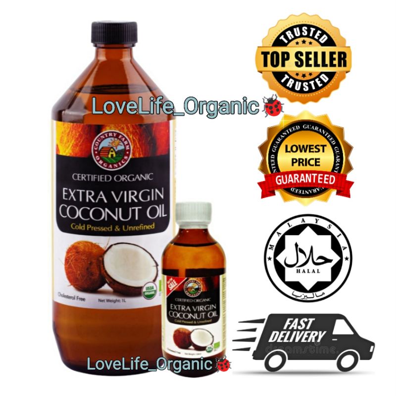Country Farm Extra Virgin Coconut Oil (1L)Free 100ML/500ML EXP11/2025