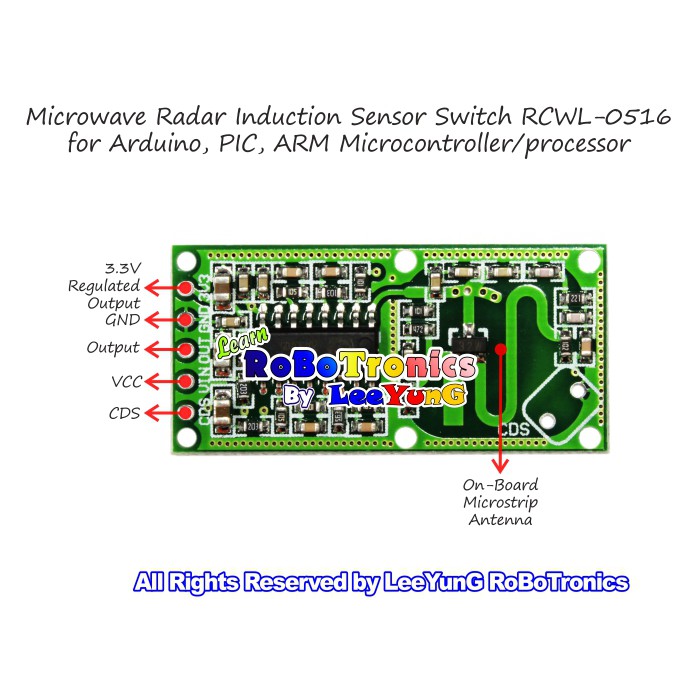 Rcwl 0516 микроволновый радар датчик схема подключения Arduino Microwave Radar Induction Wireless Sensor Switch RCWL-0516 for IoT Raspb