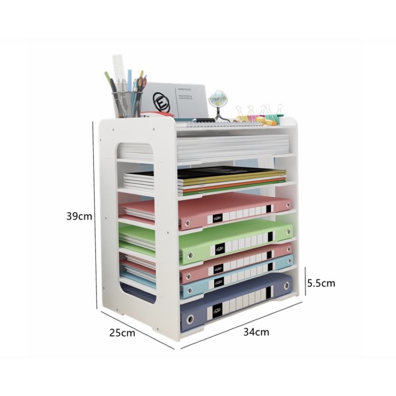 DIY File Rack Multilayer Shelf Office School Desk Rak Paper Storage