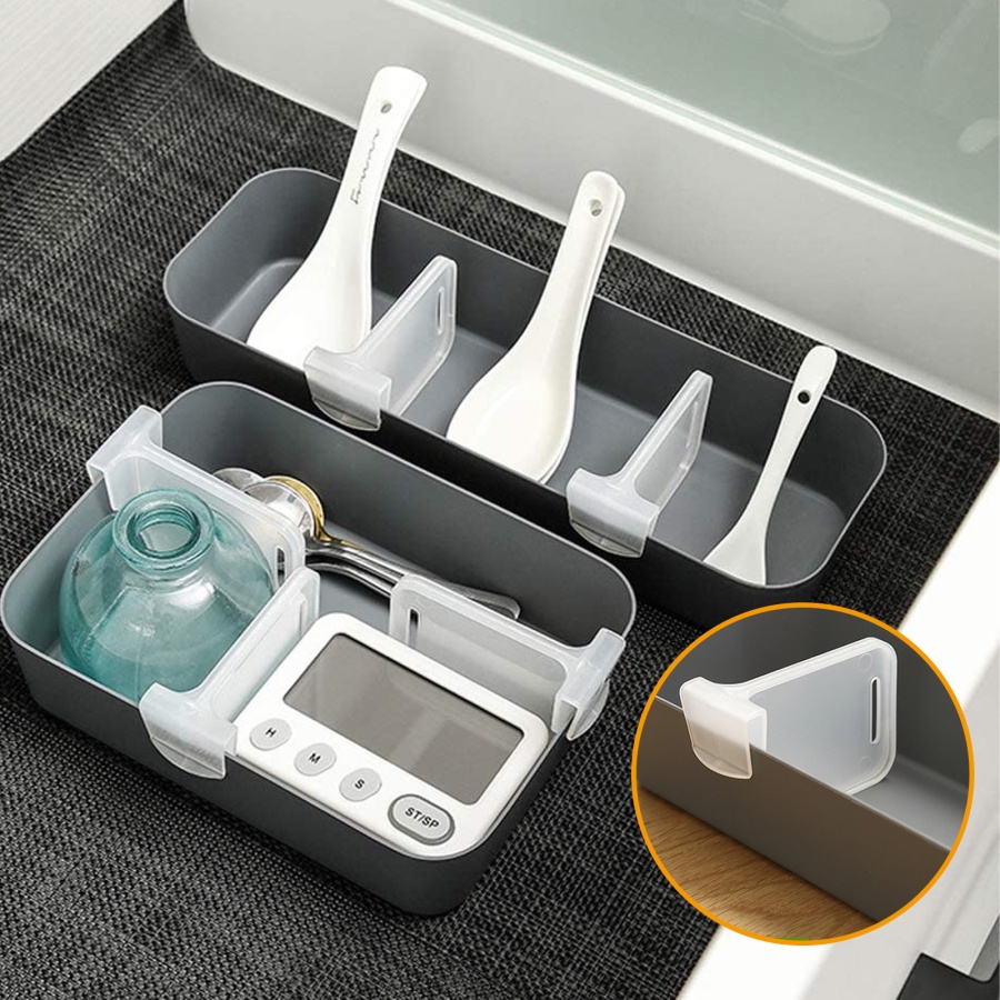 HG 4Pcs Plastic Refrigerator Dividers Organizer Adjustable Snap-on ...