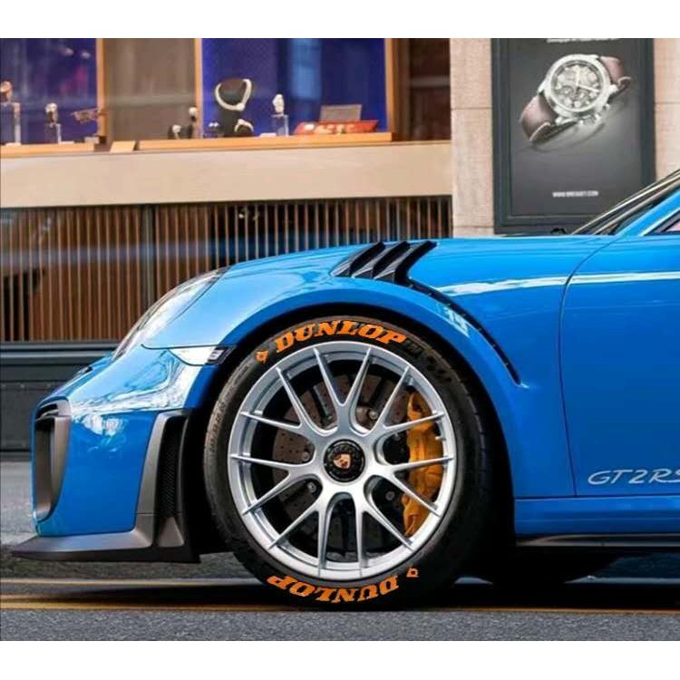 DUNLOP Tire Stickers 3D PVC Letterings White Car Universal Tuning