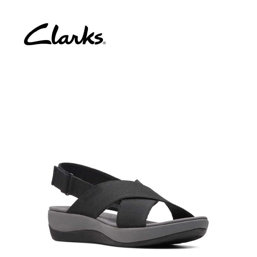 CLARKS Womens Casual Arla Kaydin Black Elastic Fabric Shopee