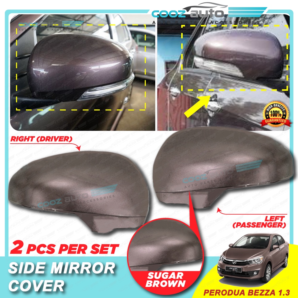 Perodua Bezza 1.3 Side Mirror Cover Sugar Brown (Right & Left Side ...