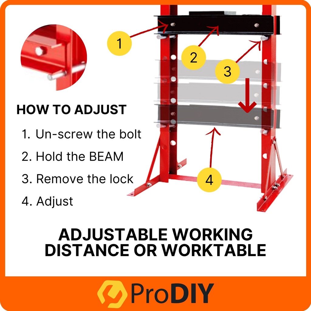 20 TON Heavy Duty Hydraulic Shop Press Machine Car Repair Bearing ...