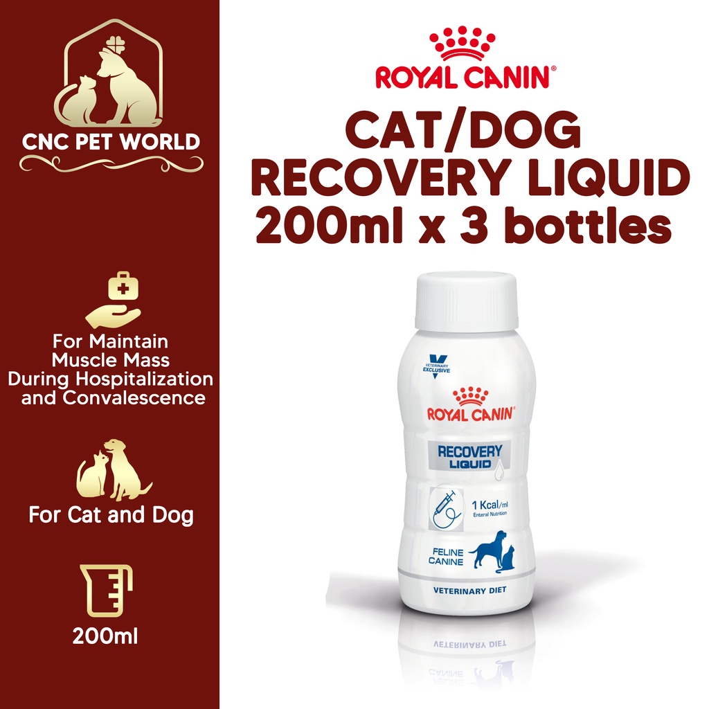 ROYAL CANIN CAT DOG RECOVERY LIQUID 200ml x 3 bottles Cat Dog Wet Food FREE Royal Canin Measuring Cup