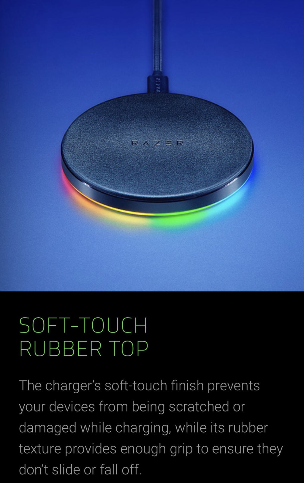 Razer Charging Pad Chroma 10W Fast Wireless Charger with Razer Chroma