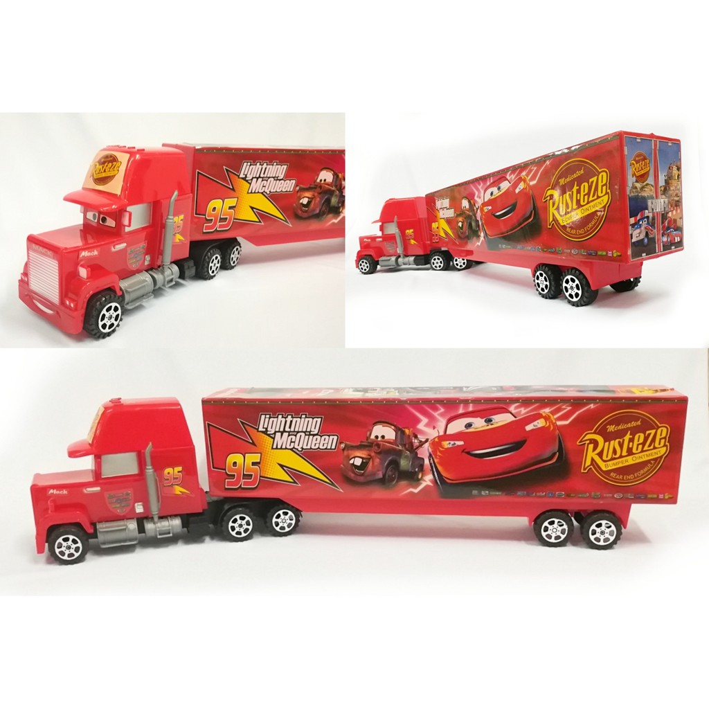 Toy mack truck with sales trailer