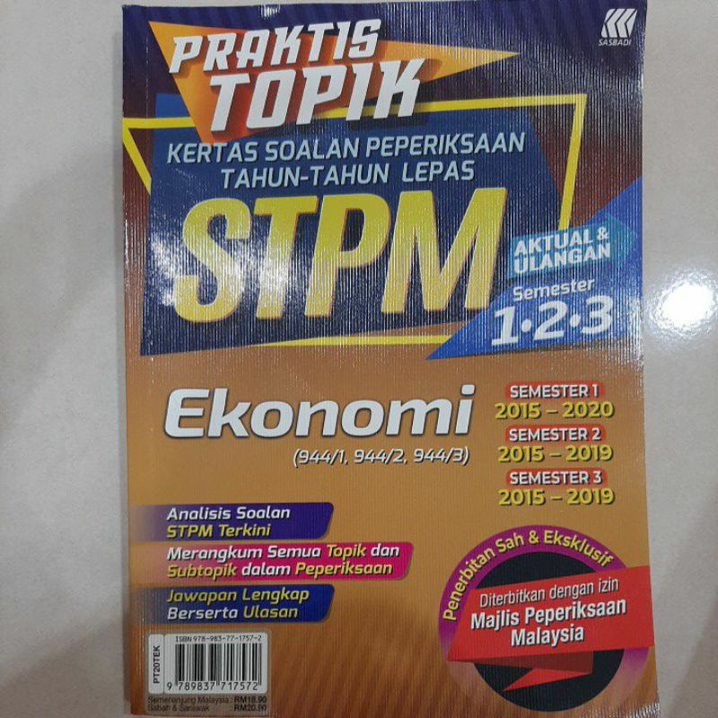 STPM EKONOMI kertas soalan tahun lepas (past year questions)  Shopee