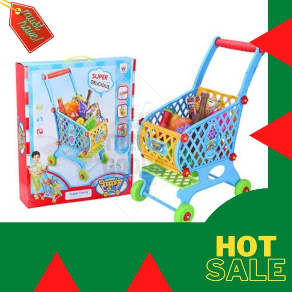 Simulation Shopping Cart Grocery Supermarket Pretend Play Set Kids Toy ...