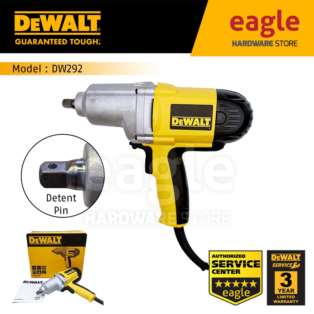 Dewalt DW292GB 1/2" ( 13mm ) 710W Heavy Duty Impact Wrench, Detent Pin