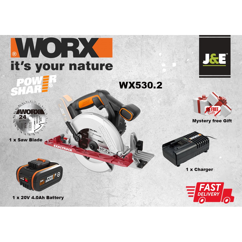 Worx PowerShare Tool WX530 Brushless Motor Cordless Circular Saw