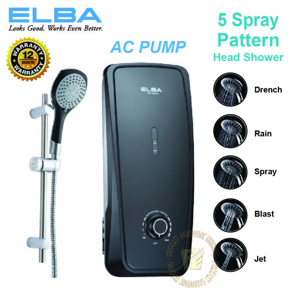 ELBA WATER HEATER EWHG3663AC (MB) WITH AC pump Shopee Malaysia