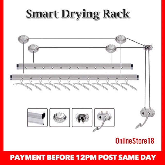 (READY STOCK) Smart Drying Rack 240CM | Shopee Malaysia