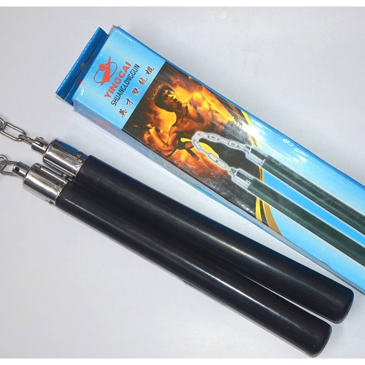 Bruce lee 李小龙Gym Fitness Martial Art Wushu Training Rubber Nunchaku