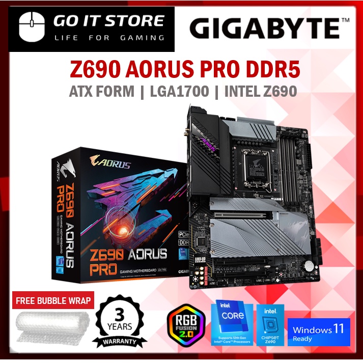 Gigabyte Z690 Aorus Pro DDR5 LGA1700 Intel ATX Motherboard | Shopee ...