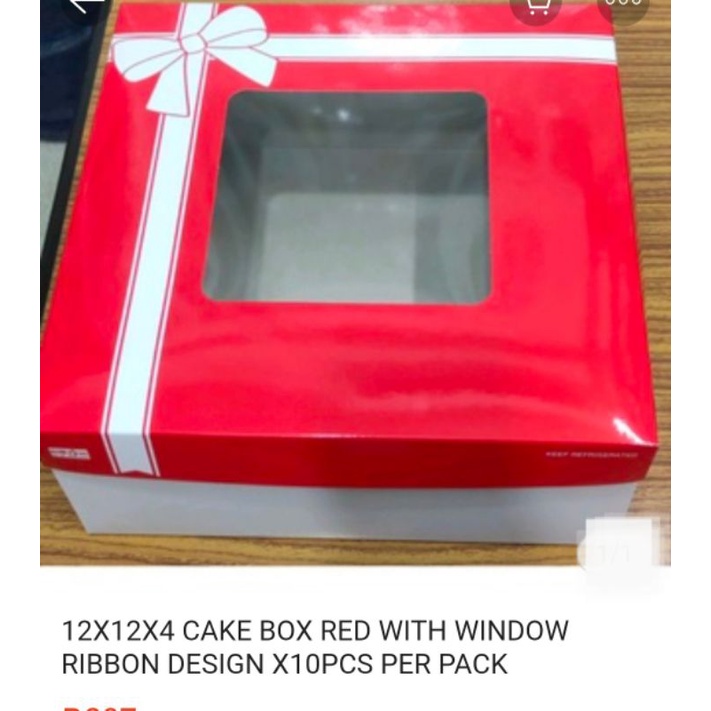 12x12x4 Cake Box Ribbon Design (10PCS) Shopee Malaysia