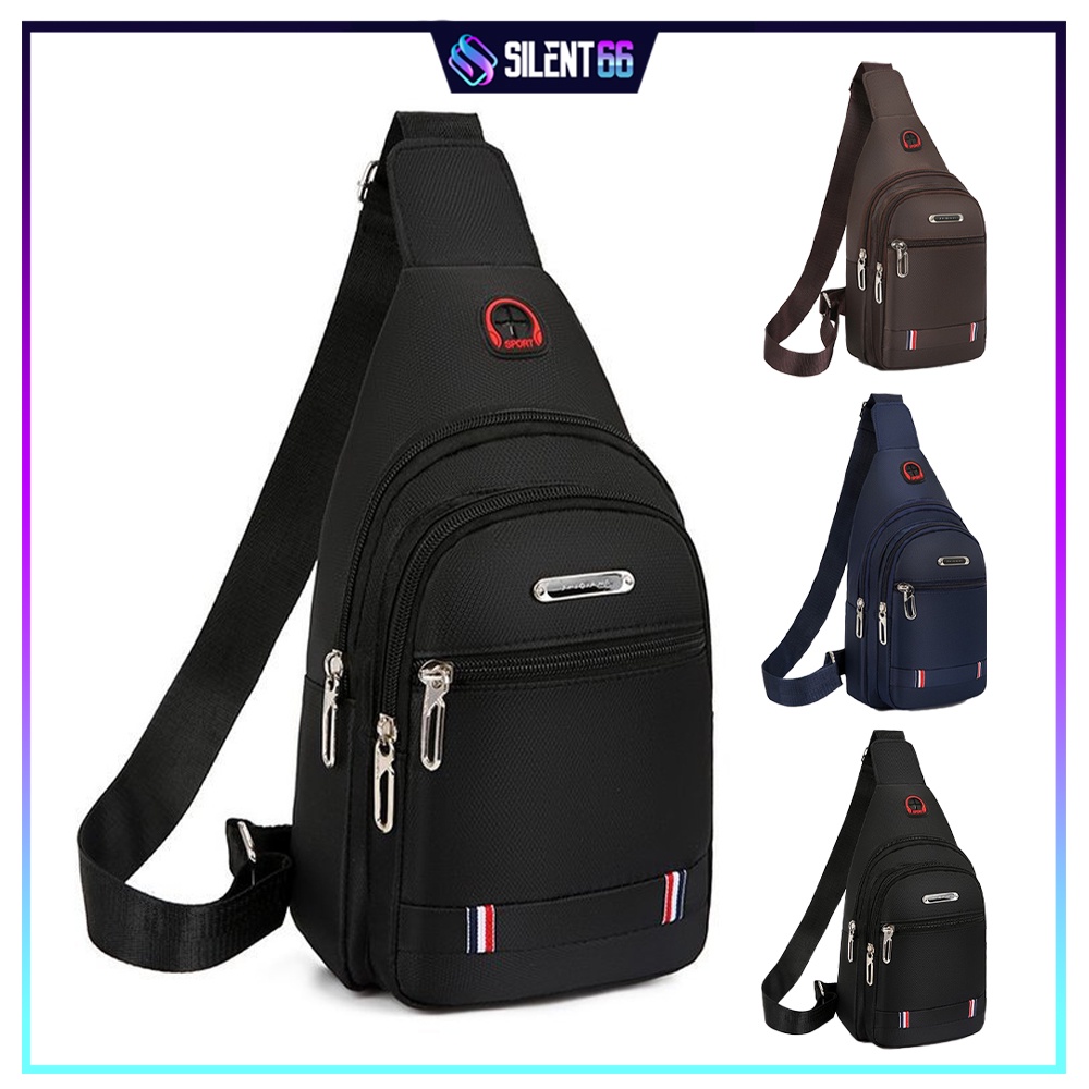 READY STOCK Sling Bag Men Chest Bag Outdoor Travel Korean Canvas Men ...