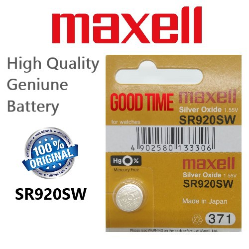 MAXELL ORIGINAL SILVER OXIDE SR920SW BATTERY JAM TANGAN BATERI KERETA ...