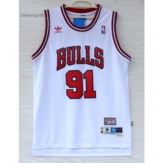 NBA Chicago Bulls Basketball Jersey Shirt Champion #91 RODMAN Size L Vintage