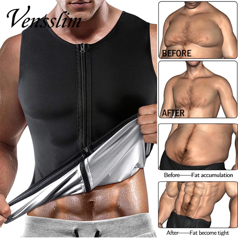 Vensslim Men Sauna Shirt Body Shaper Weight Loss Waist Trainer