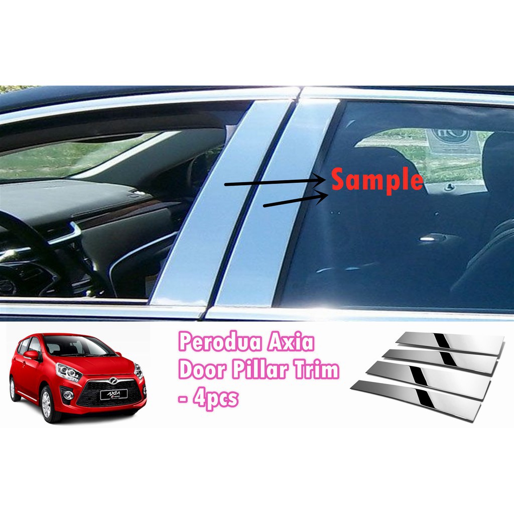 Perodua Axia Door Window trim Pillar Chrome (4pcs) Shopee Malaysia