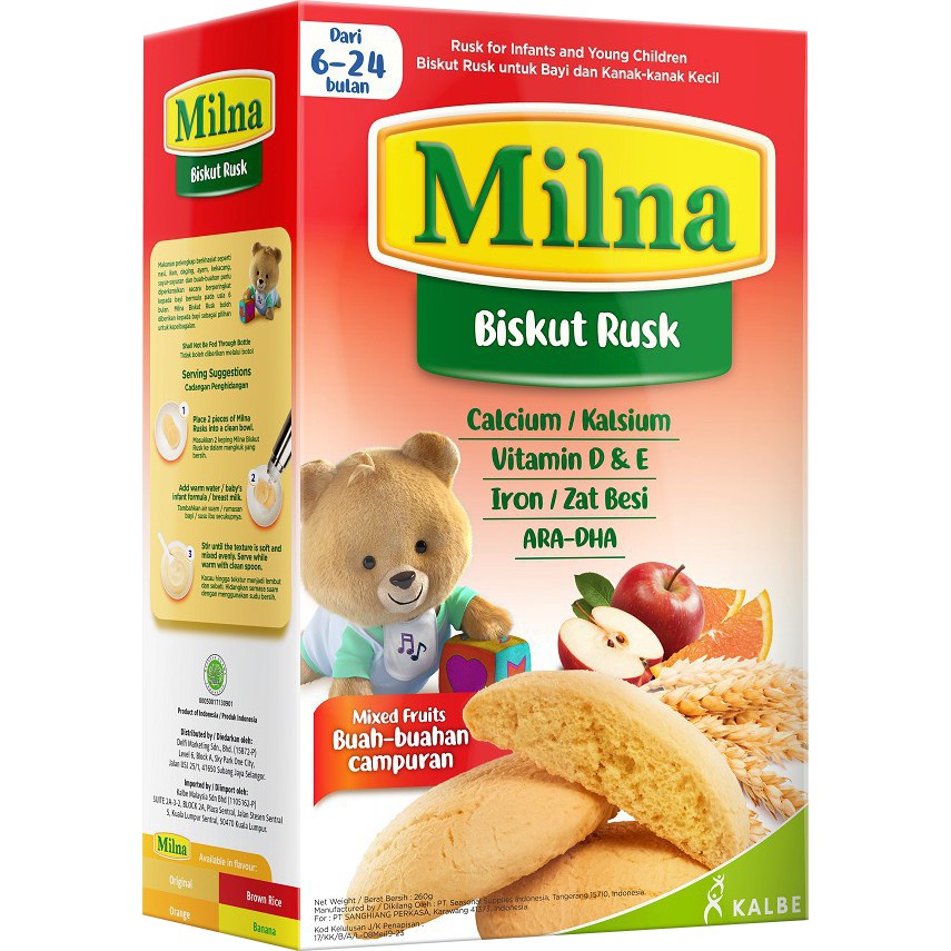 Milna Baby Rusk,Cereal Biscuit (Ori,Orange,Banana,Mix fruits,Chicken ...