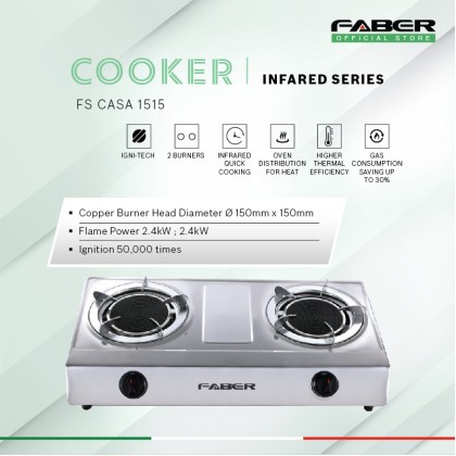Faber S/Steel Infrared Cooker FS CASA 1515 Gas Cooker Stove | Shopee ...