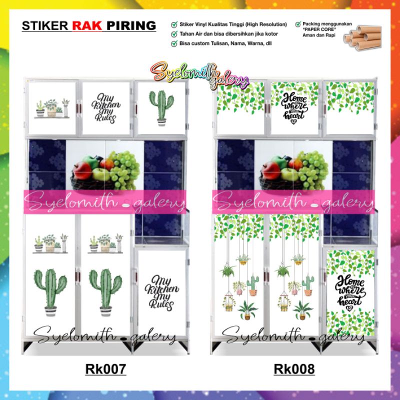 STIKER RAK PIRING 4 PINTU DAN 2 PINTU BISA CUSTOM | Shopee Malaysia