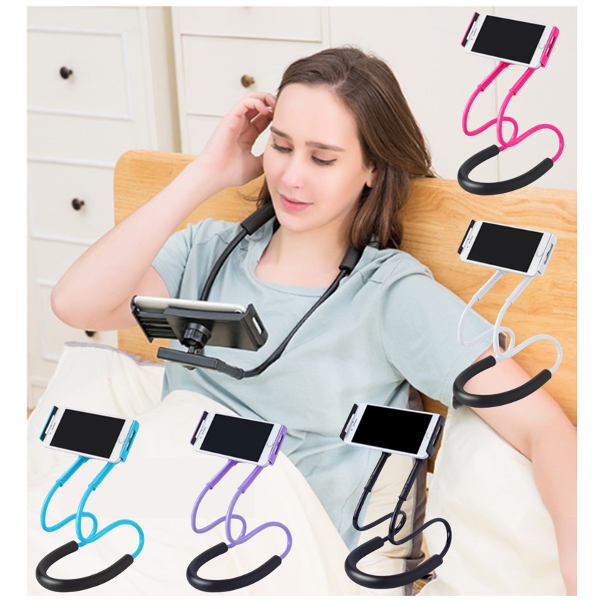 Universal Hanging On Neck Lazy Bedside Phone Holder DIY Free Rotating