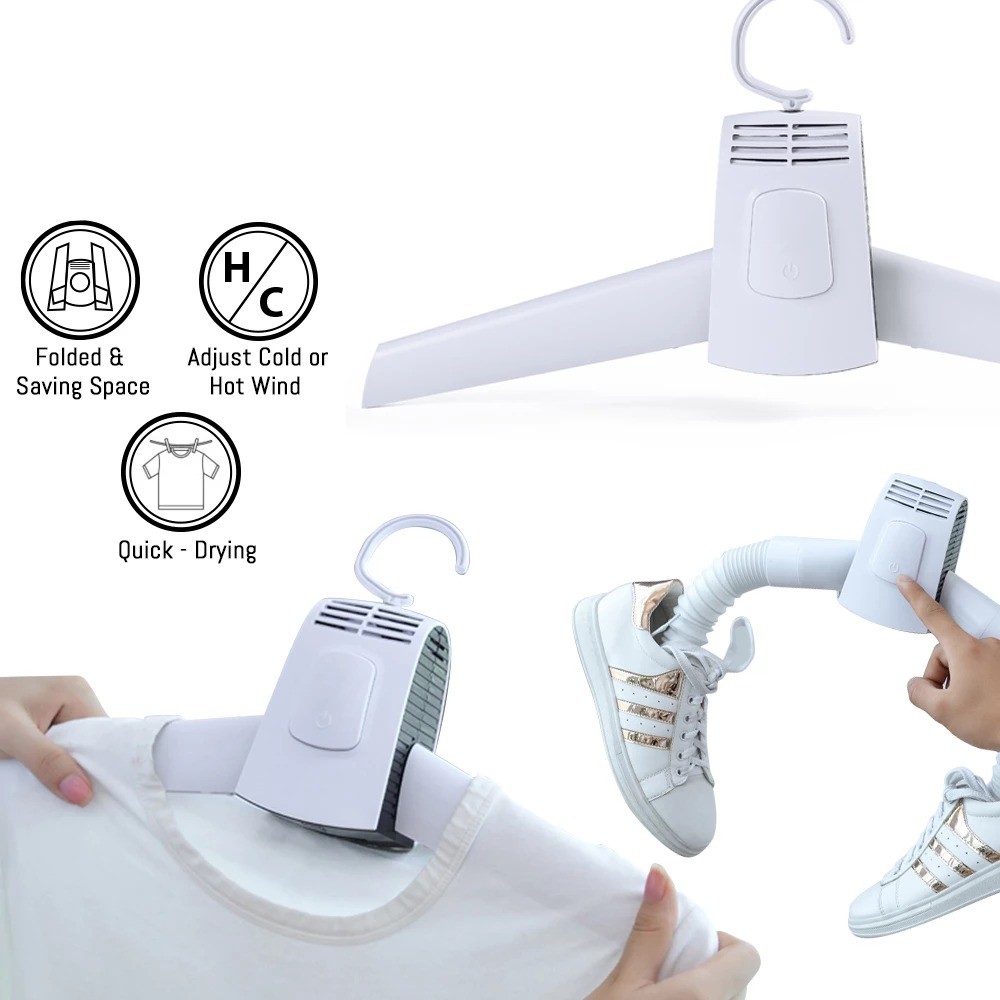 Smart Portable Folding Electric Clothes Drying Rack With Shoes