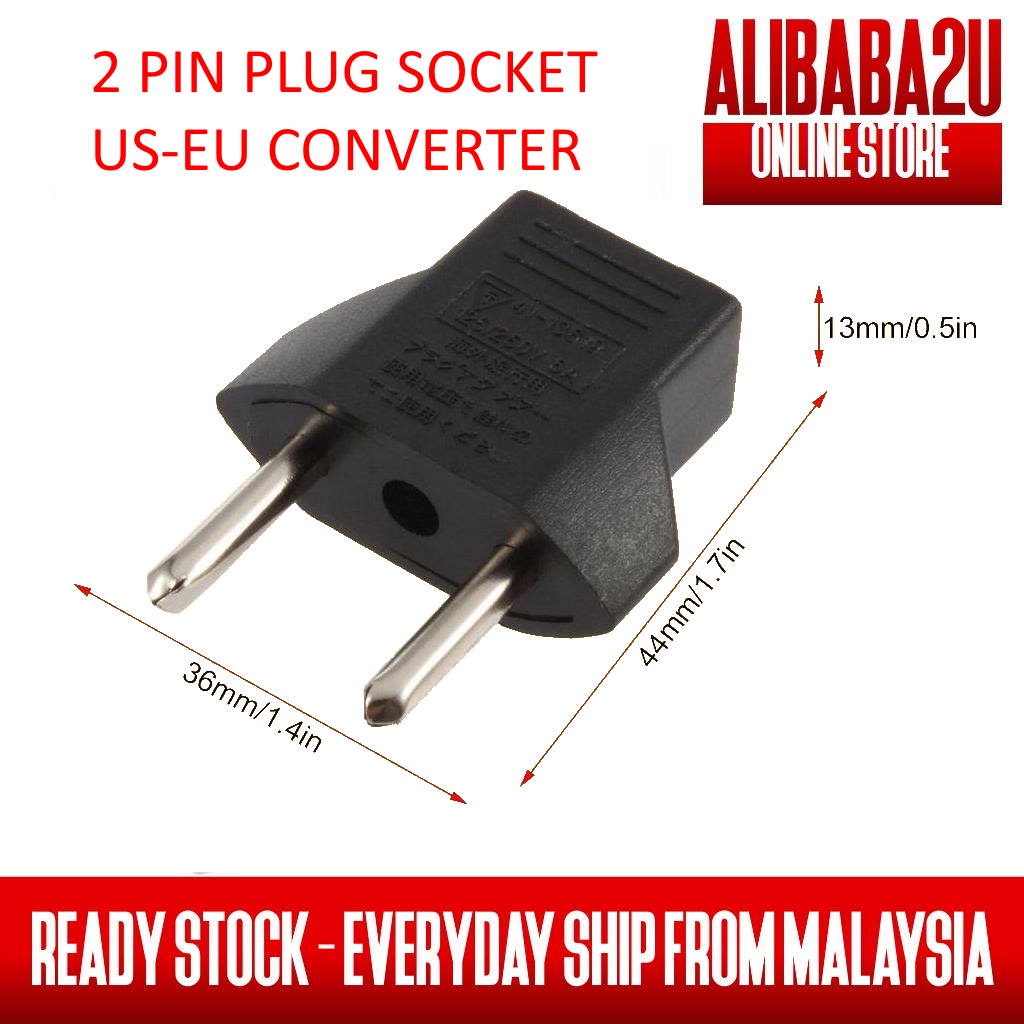 [ALIBABA2U] [READY STOCK & LOCAL SHIP] Universal 2 Pin Plug Socket US ...