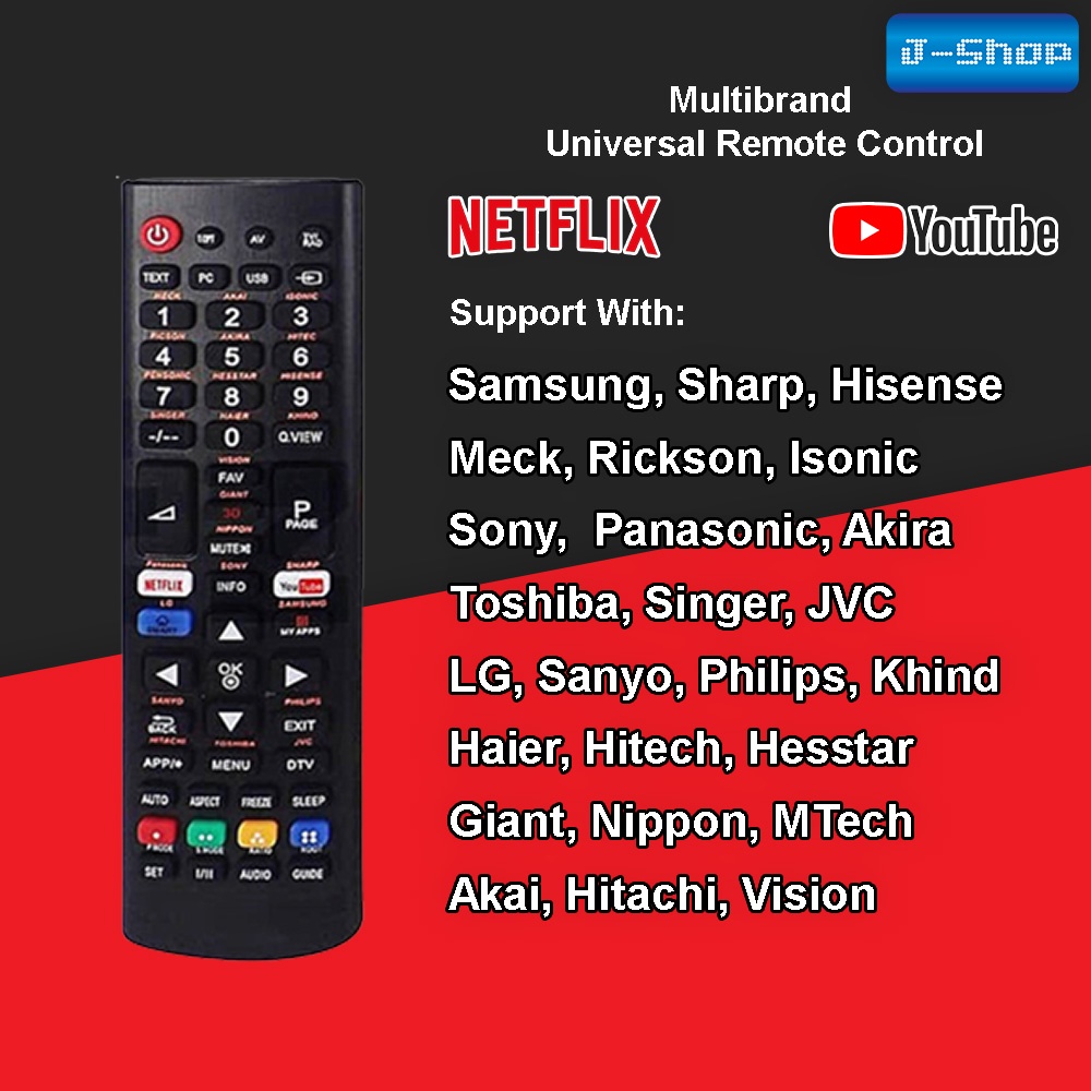 Universal Lcd Led Tv Remote Control Support Multi Brand Television Most 