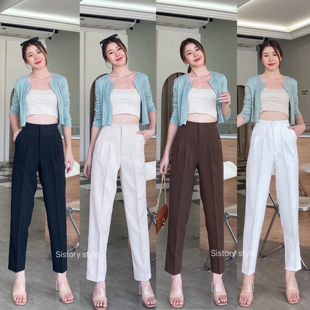 Nise Premium Long Pants Women High Waist Slack Pants Woman Trousers ...