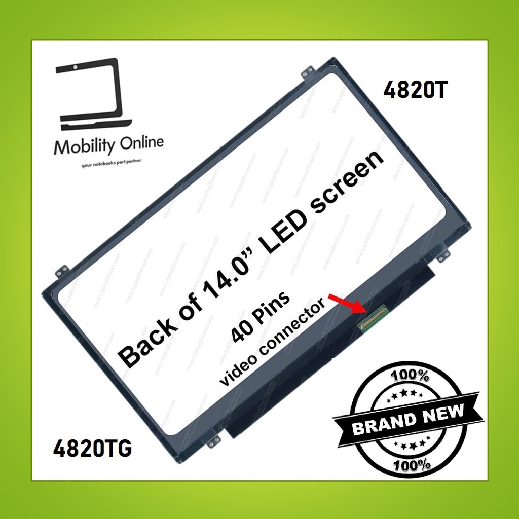 Dalle écran LED 14 Pouces Compatible Acer Aspire 4810TZG, 4820TZG, 4830G, Etc. - Neuve Sous Emballage, Garantie 1 An