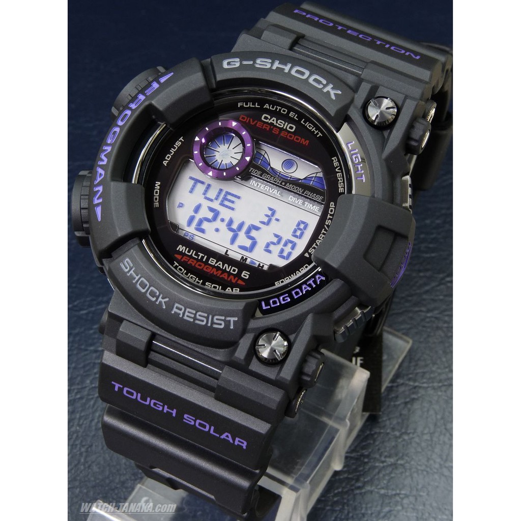 G Shock Frogman GWF1000 Black Dark Purple Tide Graph gshock gwf 1000