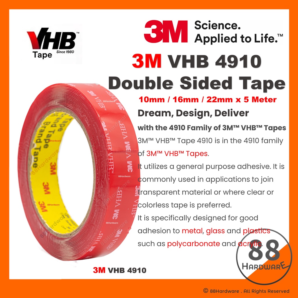 3M VHB 4910 Clear Double-Sided Adhesive Foam Tape 35mm Diameter