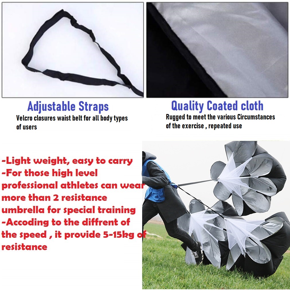 🔥🔥ADSports Speed Resistance Training Parachute Adjustable Parachute ...