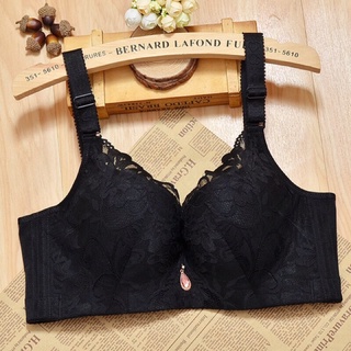 🔥🔥READY STOCK Plus Size Bra 38D to 50DE thin Steel-rimmed Lace Breathable  Push Up Side Adjustable with Wired B0019